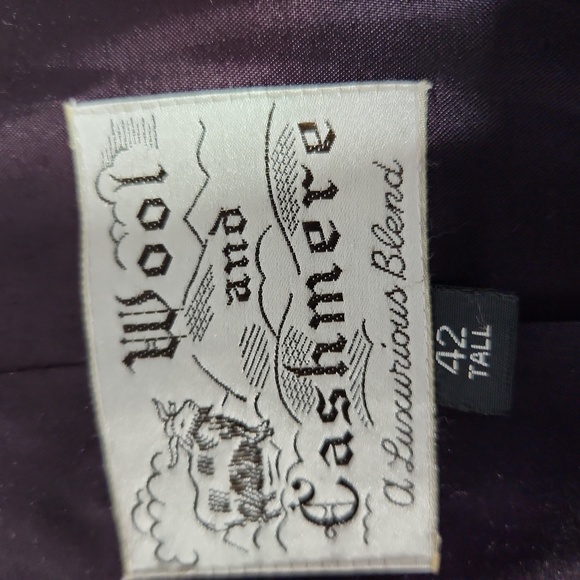 Moores Lanificio Vallombroso 42 tall WOOL AND CASHMERE blue men's long coat - Picture 8 of 15